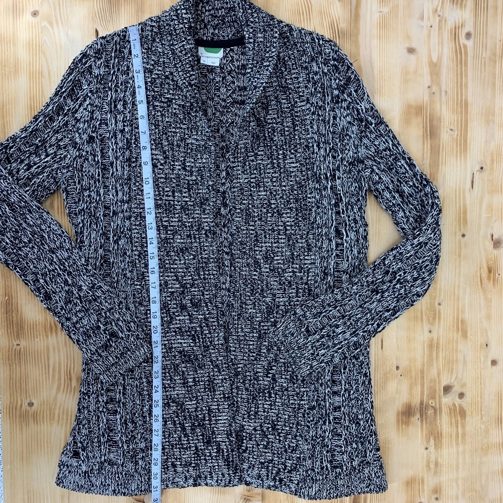 Anthropologie Tehama Marled Black & White Open Front Long Cardigan Sz M - Picture 14 of 14
